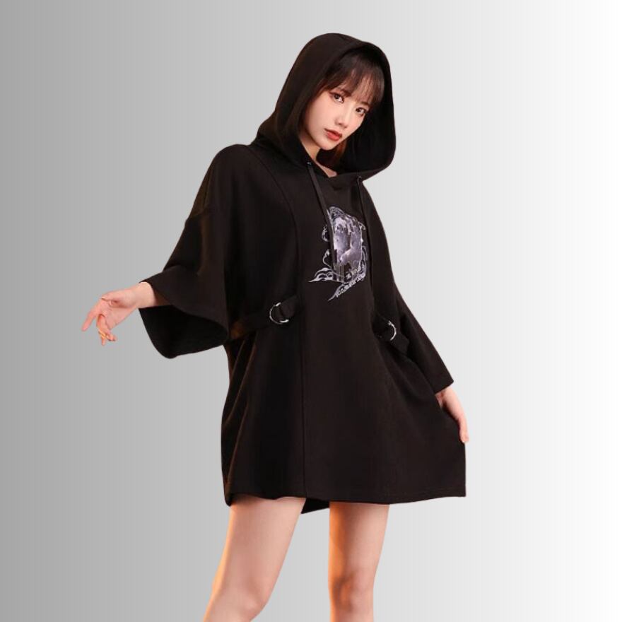 ロングTシャツ パーカー ユニセックス 闇かわいい ゴシック 服｜天使と