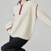 フード付きブークレニットプルオーバー H0047