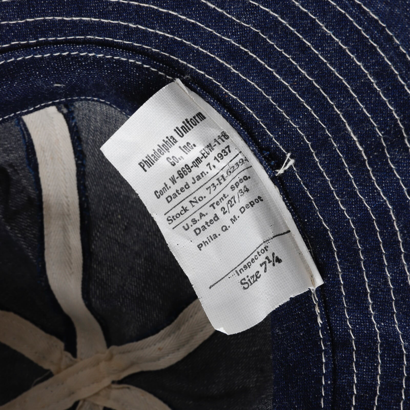 未使用】1930s U.S. ARMY M-37 special vintage denim hut original