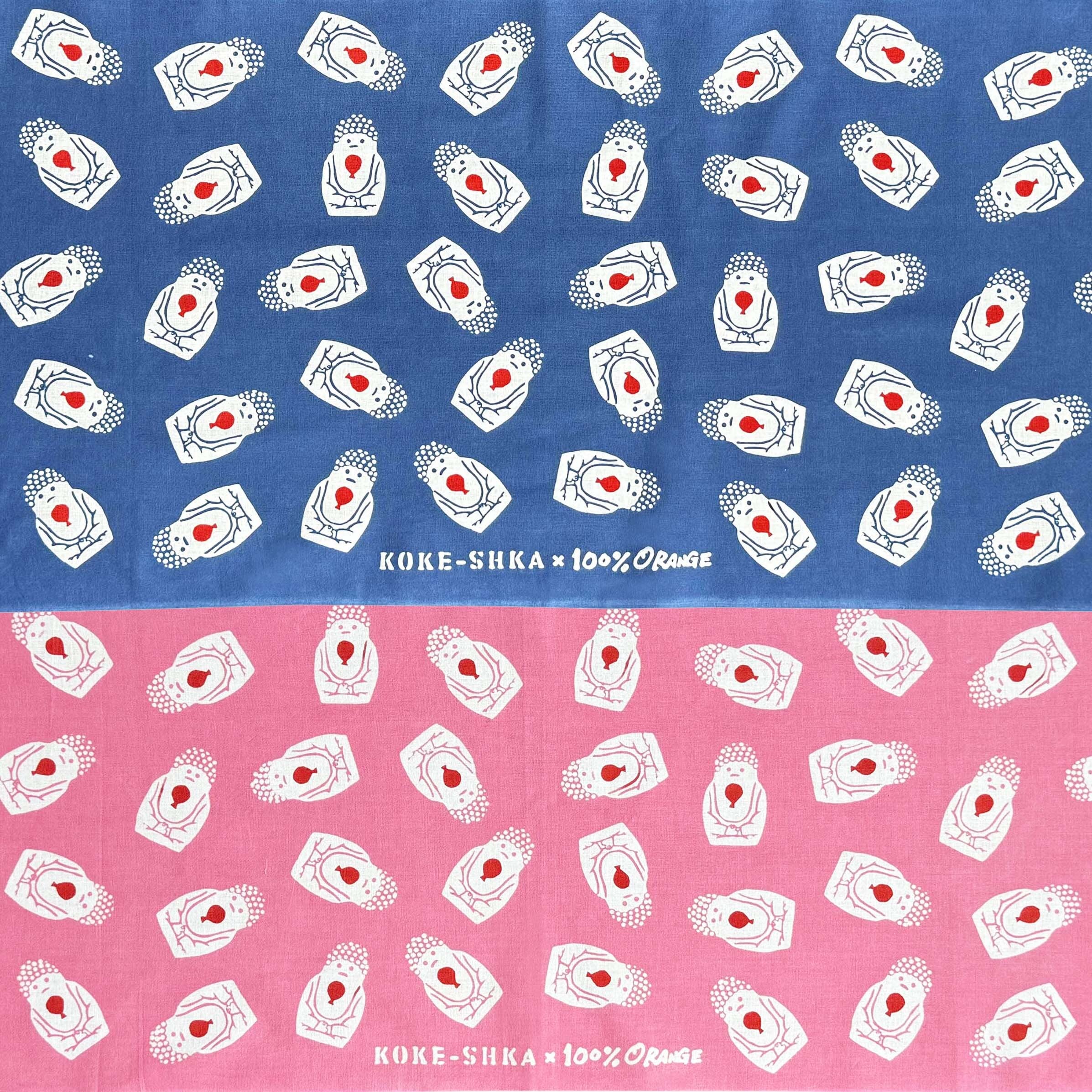 注染本染め リトルブッダ手ぬぐい（100%ORANGE × コケーシカ ）