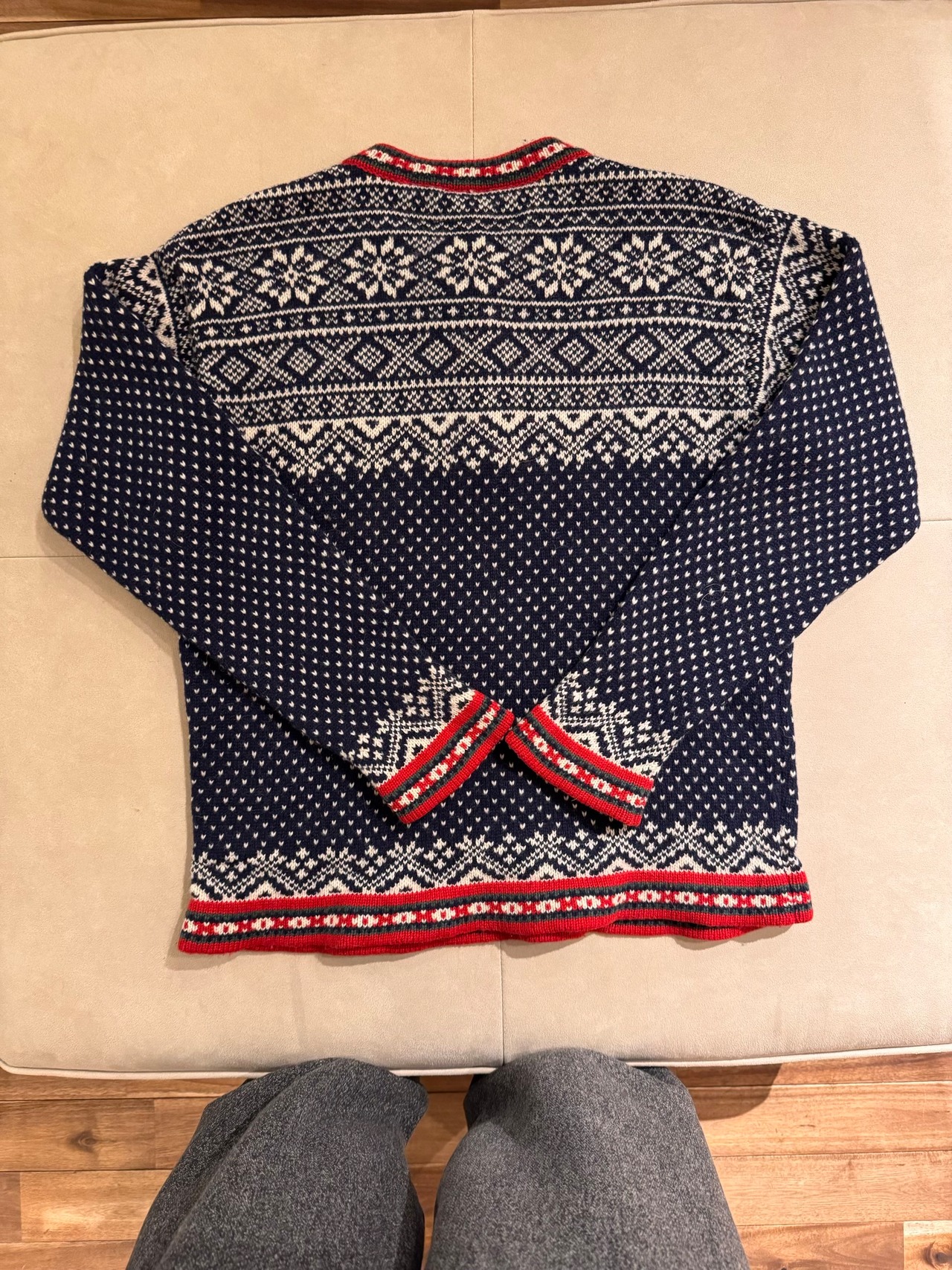 L.L.Bean Nordic Pattern Merino Lambswool Cardigan