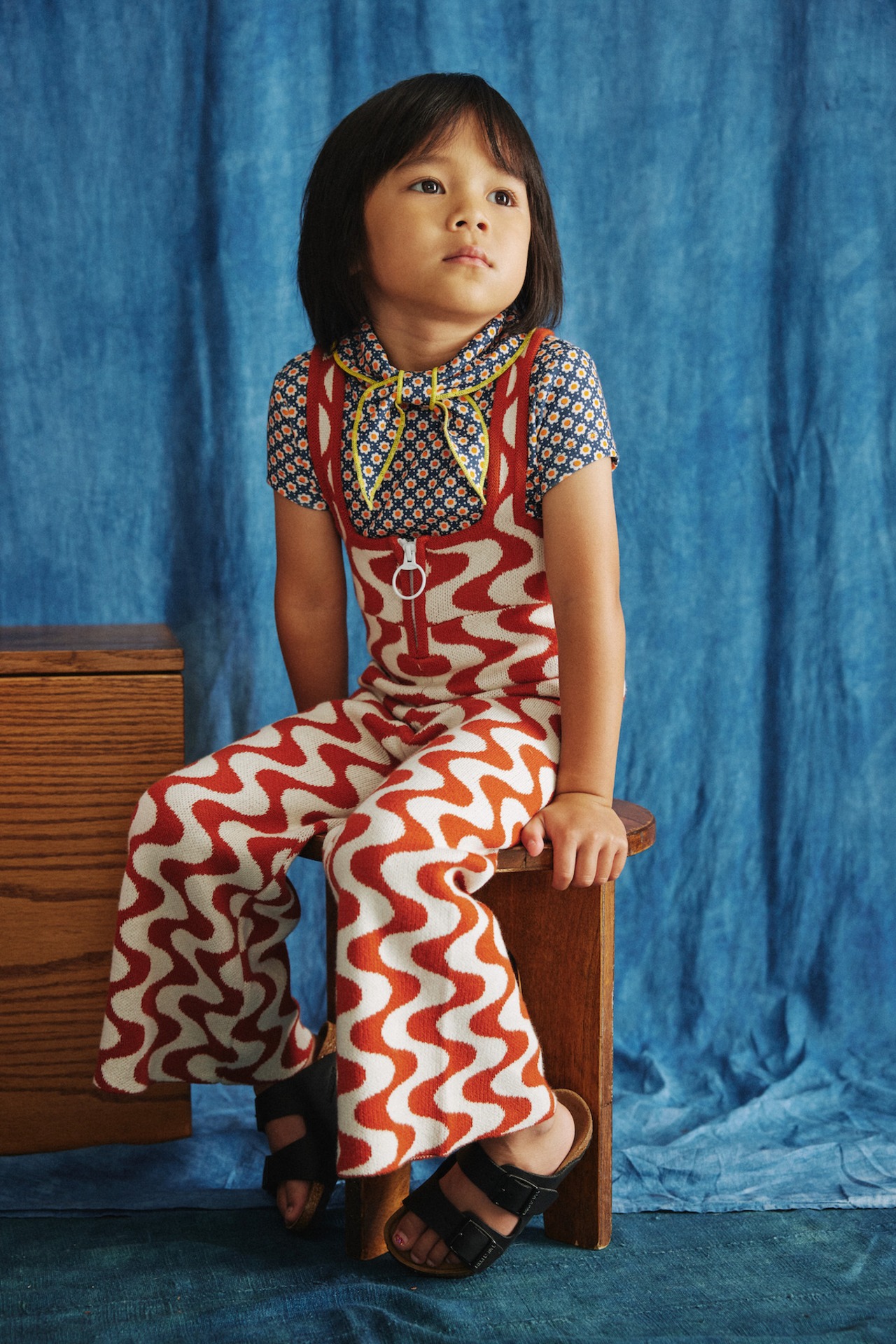 Misha & Puff 24SS 〉 Scout Tee - Moonlight Flower Dot | 世界の子供 