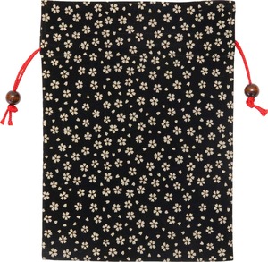 【特価処分】まつみ工芸 日本製 御朱印帳入れ 印伝 小桜 黒 21.5×27.5×1cm 巾着袋 和風 4589513684168