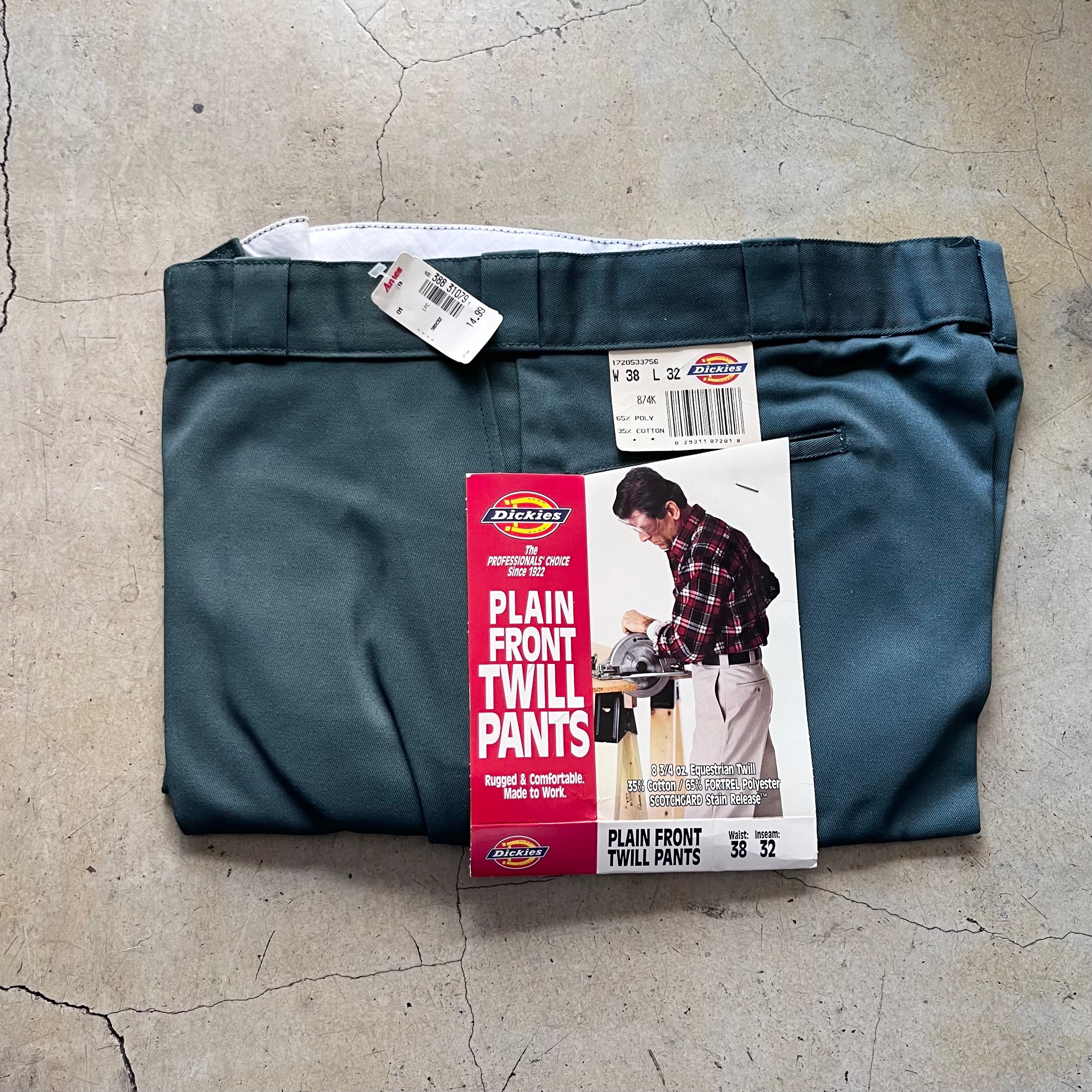 Deadstock "Dickies S874K (Green)" Vintage Work Pants/ 38 32