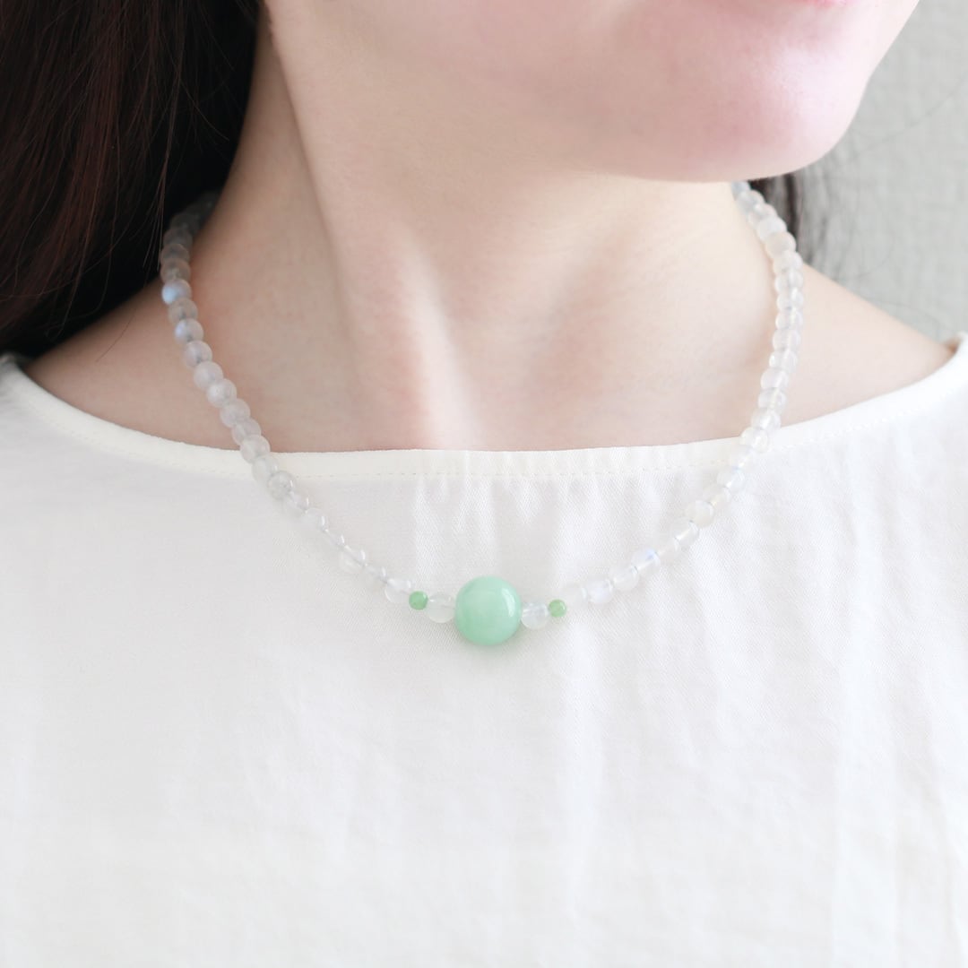 SV jade moonstone 翡翠 ネックレス A貨翡翠 jd_ne1275 | 【MeiNu