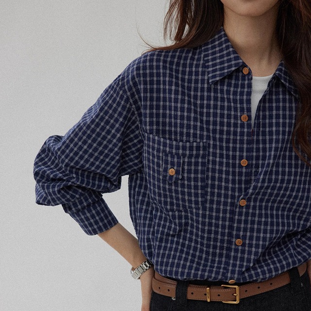 relaxed fit check shirt