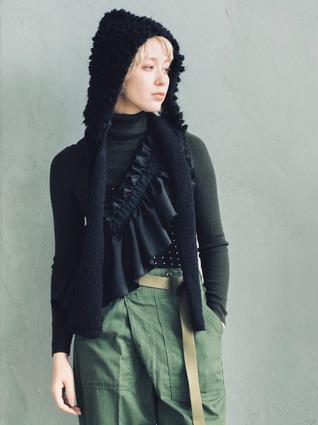 DŌRA | Versatile Ruffled Bag - BLACK