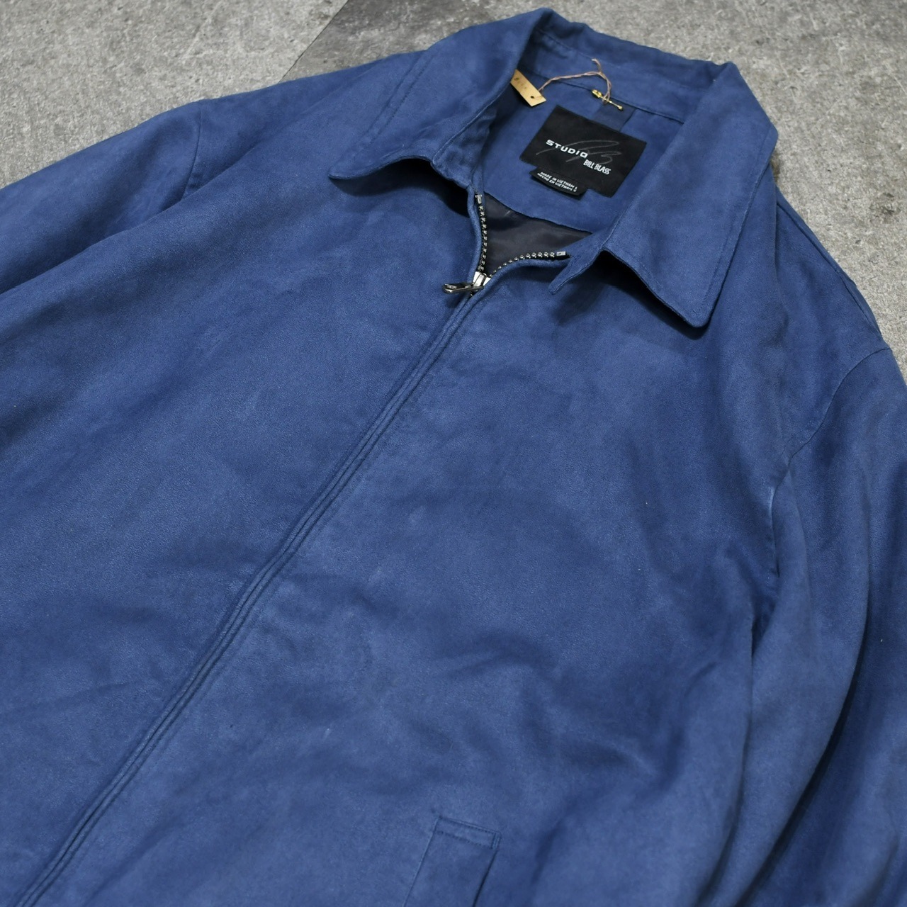 fake suede blouson blue