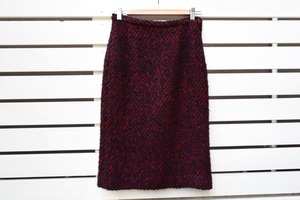 vintage red x black tweed skirt
