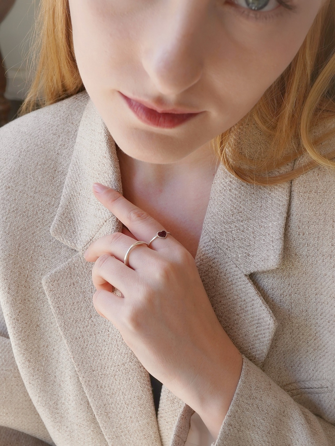 HEART ROSE RING (SILVER)