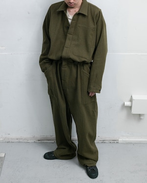 O-project 2023AW "JUMPSUIT / TEDDY WOOL TWILL” COLOR : ARMY GREEN