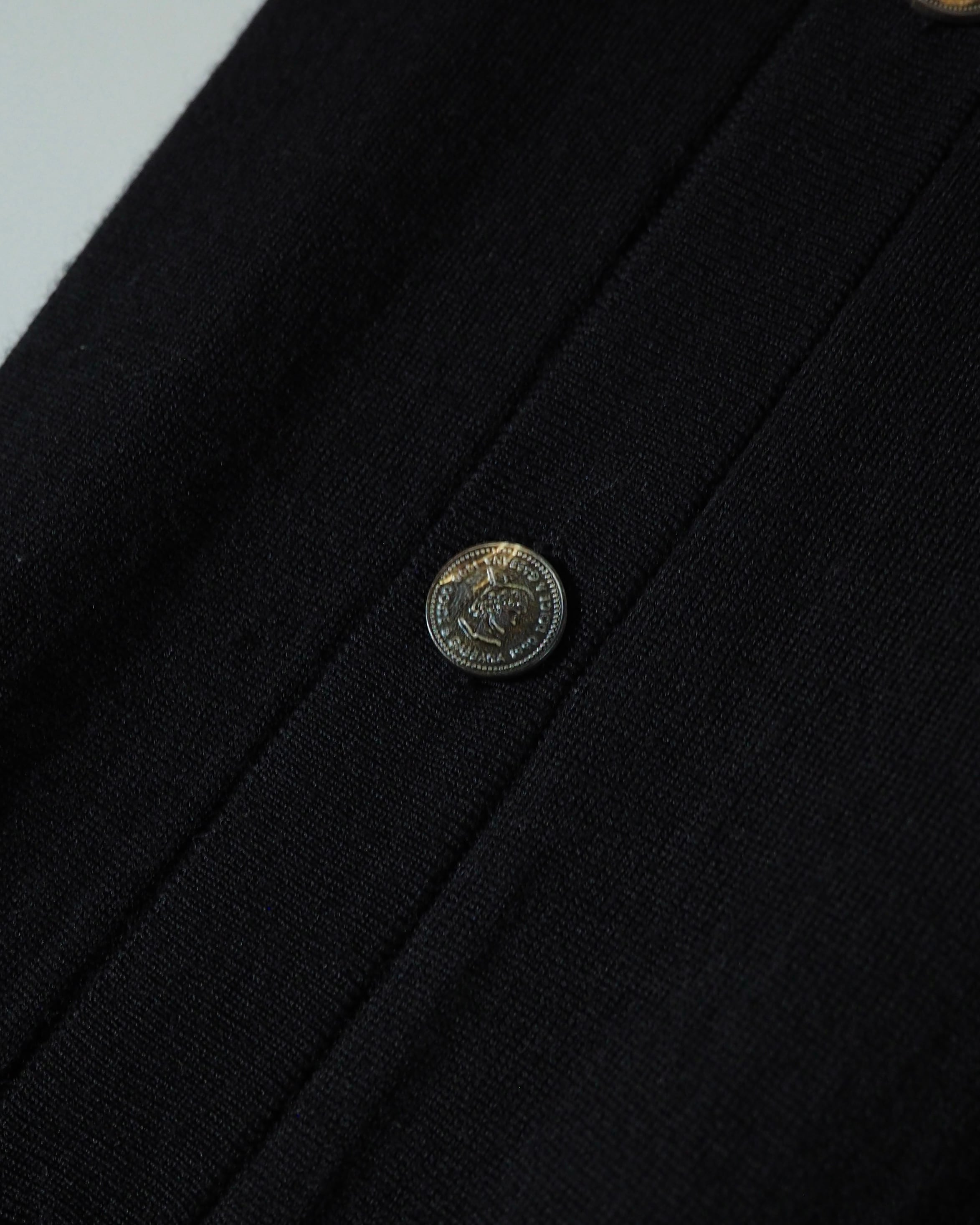 " Made in Italy - DOLCE&GABBANA " Black Lana Virgin Wool Knit Cardigan