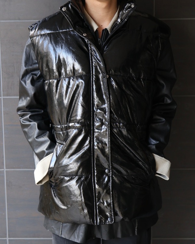 Oversized fly front zip vest