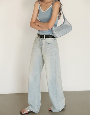 ライトウォッシュワイドデニム A0028