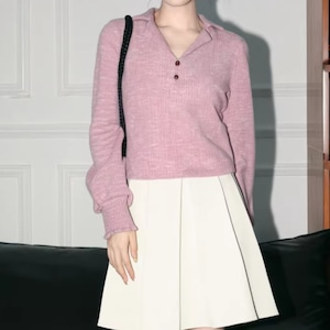 Vネックカラーニットトップス ・10158 Vネックカラーニットトップス ・10158