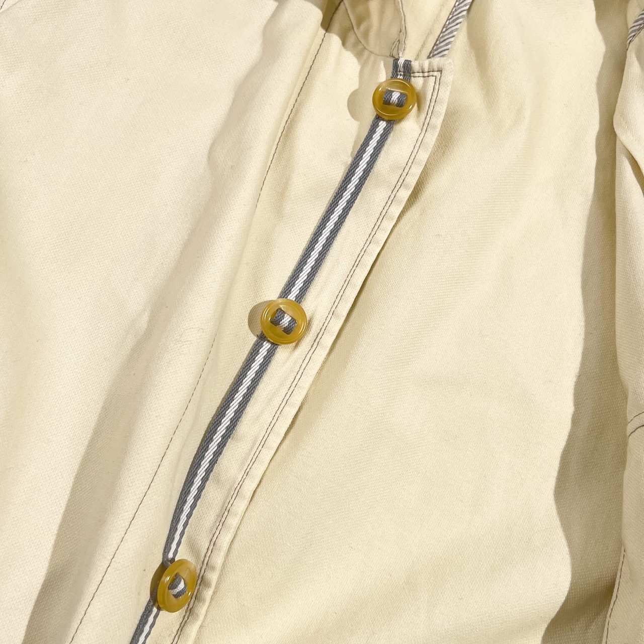 リネン混 CROCODILE クロコダイル カバーオール ジャケット L/アイボリー ライトベージュ系 メンズ