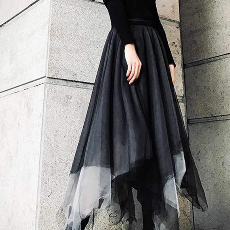 ★SPORTMAX★アウトレット★メタリックメッシュスカート♪♪ CHICEVER秋冬レディースメッシュスカート伸縮性ウエスト裾不規則