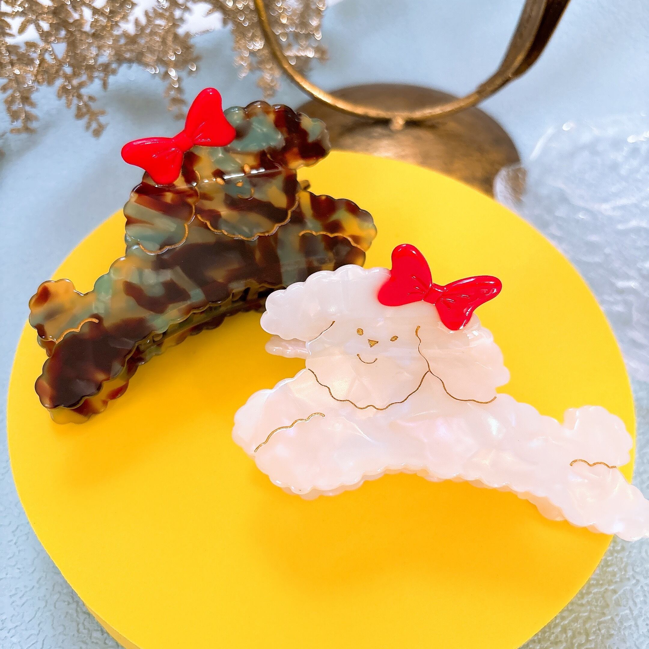 おめかしプードル ヘアクリップ | 動物や生き物のヘアアクセサリー屋