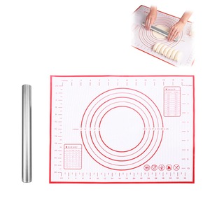 【数量限り】麺棒 (25cm) シリコンマット パン作り めん棒 食パン型 パン作り道具セット 製菓道具 ステンレス製 製菓マット キッチン用品 餃子 ピザ ノンスティック