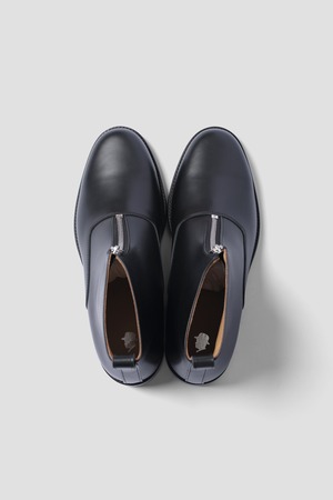 Tomo&Co : PULL TAB ZIP BOOTS Dupuy Box Calf Black / Leather Sole TMTK-S-0039 C/# BLACK SIZE 27cm US9