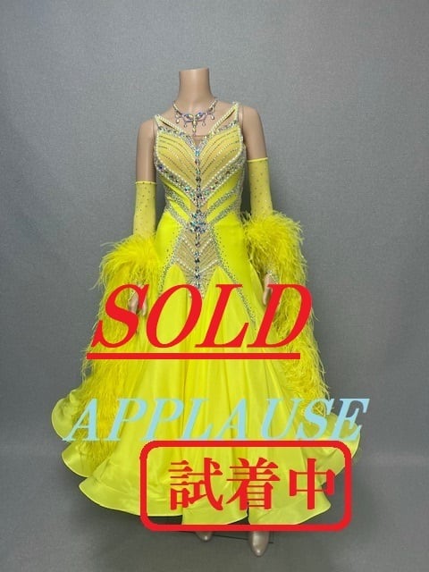 社交ダンス　正装ドレス　デモ　モダン　スタンダード 黄色M 楽天市場】【春夏新商品】社交ダンス・社交ダンスドレス競技用ドレス