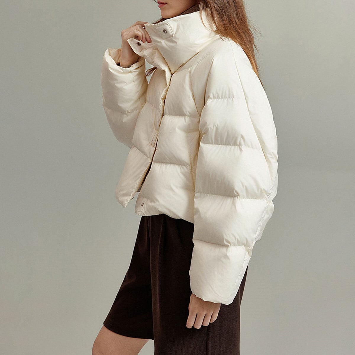 ショート丈 ダウン ジャケット 中綿 レディース 秋冬 韓国 防寒 保温 通勤 通学 きれいめ 大人 カジュアル おしゃれ ゆったり 暖かい キルティング アウター 厚手 大人可愛い 大人女子