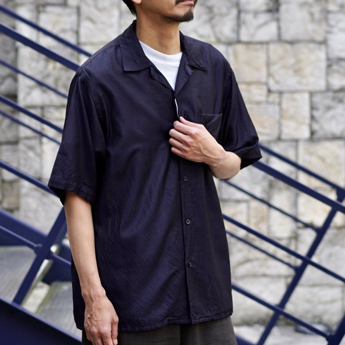 COMOLI シャツ ネイビー 22SS サイズ2-eastgate.mk