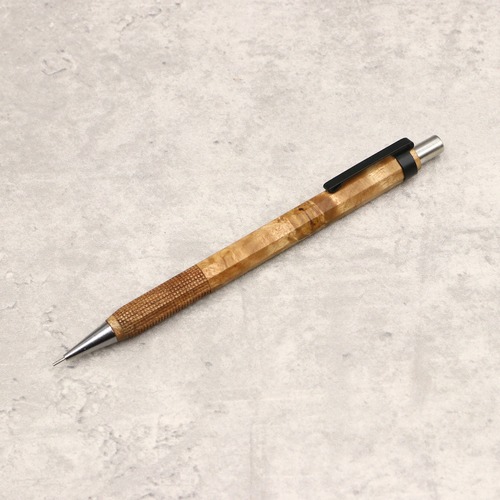 九角軸シャープペンシル（滑り止め加工、マーブルウッド）６