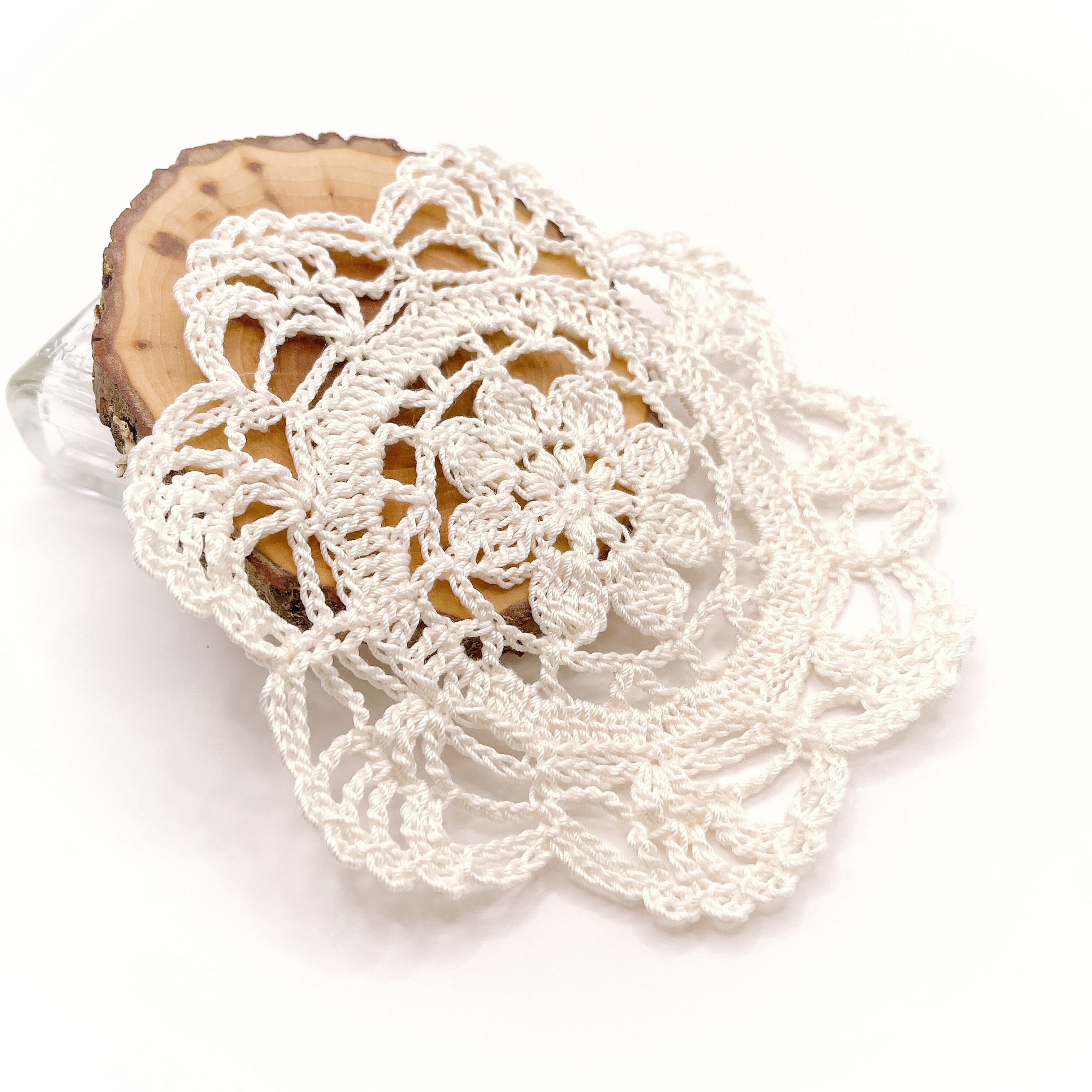 透け感お花のドイリー085/