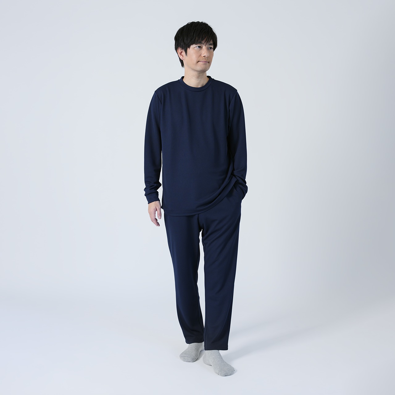 Relaxing Mesh リカバリーロングスリーブ <ネイビー>