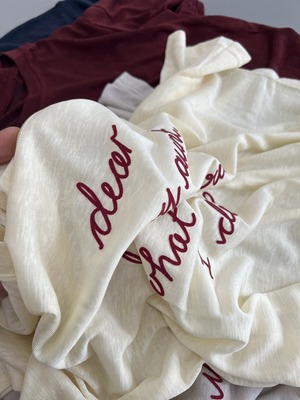 レター刺繍 Tシャツ 6col Y 260072