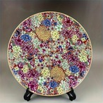 皿 置物 磁器皿 花柄 ピンク カラフル 中国古典 家庭装飾皿 骨董品 コレクション