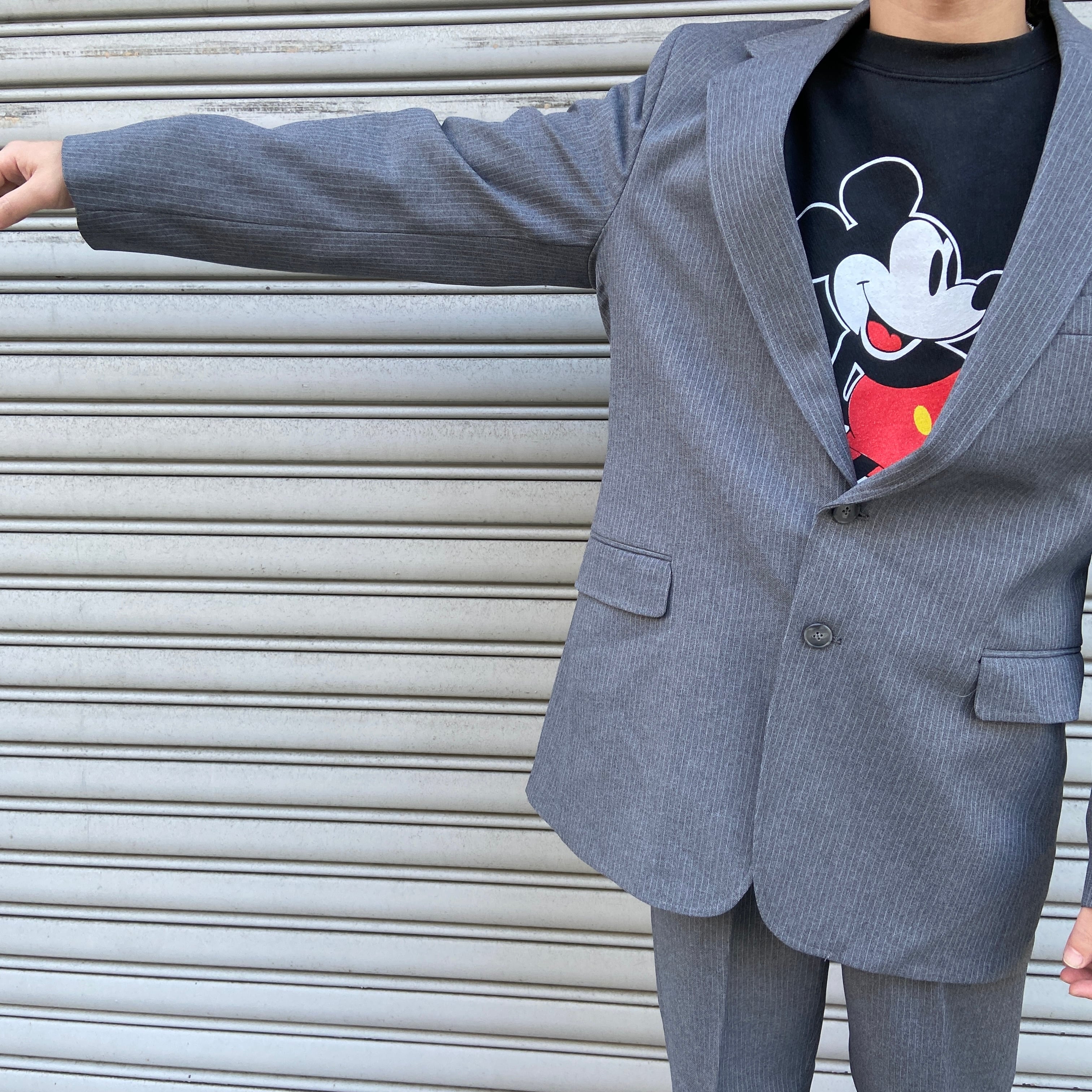 70s〜 vintage USA MADE スーツ セットアップ ストライプ 70s USA製 リーバイス アクションスーツセットアップ ストライプ柄