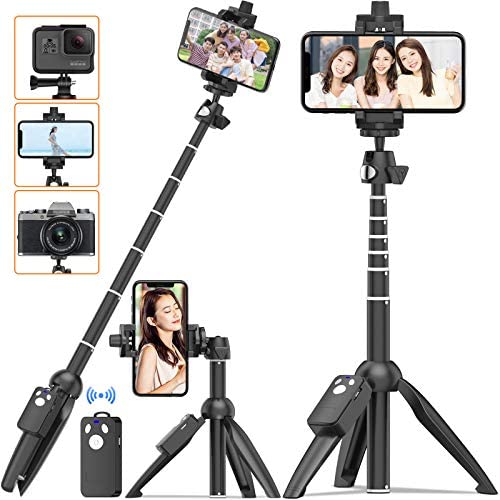 Jpcs 自撮り棒 Gopro三脚 スマホスタンド セルカ棒 ミニ三脚 Bluetoothリモコン付き 一脚 三脚兼用 7段階伸縮 スマホ アクションカメラ ビデオカメラ コンパクト 携帯便利 ボール雲台 360 回転 Iphone Android Gopro Hero7 Hero6 Hero5 Muson など サポート Japan