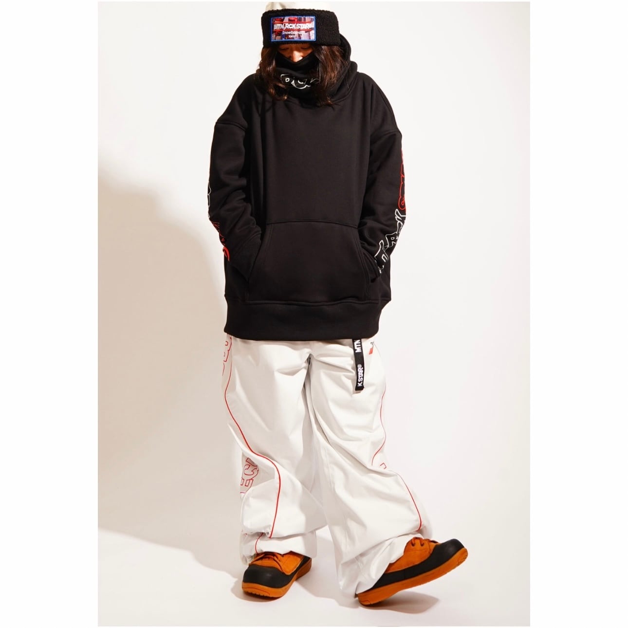 PLAN B PROJECT 『 SIDEZIP PANTS - WHITE/RED 』 26/27 プランビー