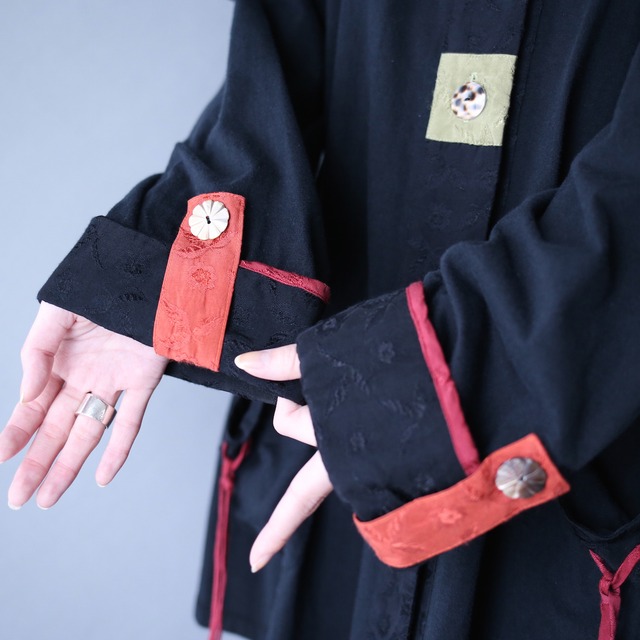 "和×モード"multi button and fabric switch draw code design shirt jacket