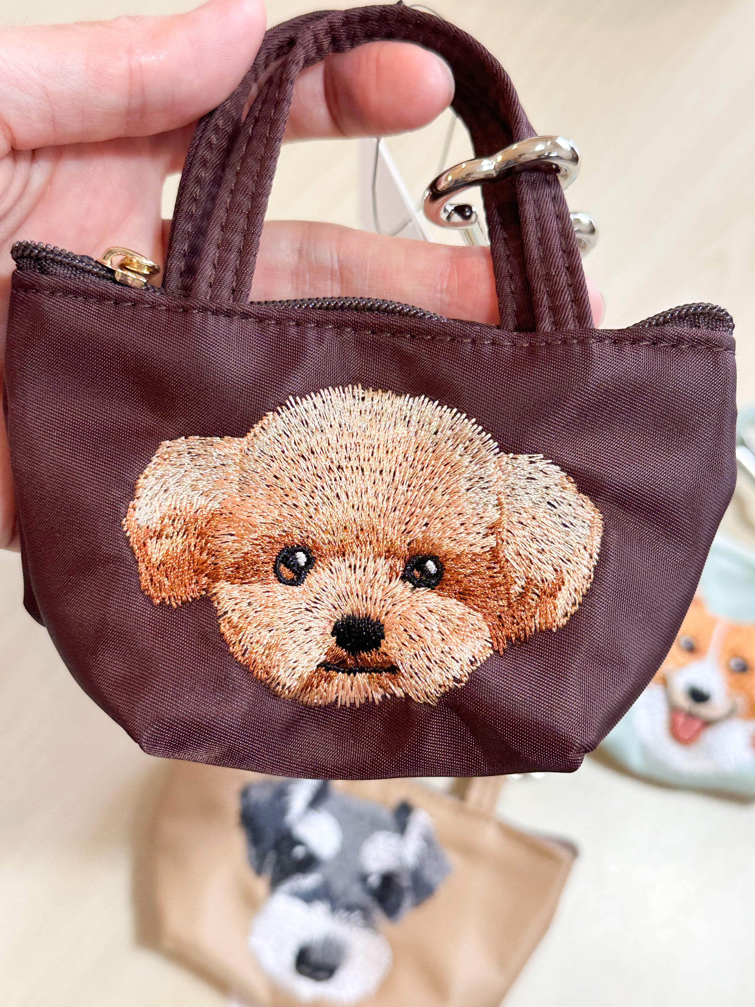 フェイス刺繍チャームミニバッグ トイプードル | わんこ雑貨の店