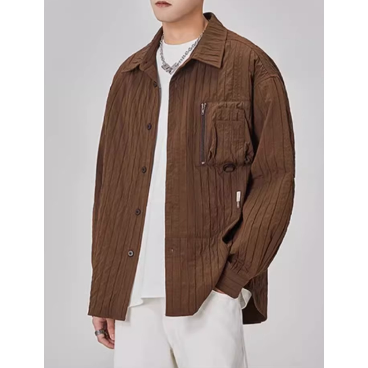 ワークポケット付き ロングスリーブシャツ af0323