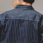 Pinstripe Denim Long Sleeve Shirt ◇2color H0797