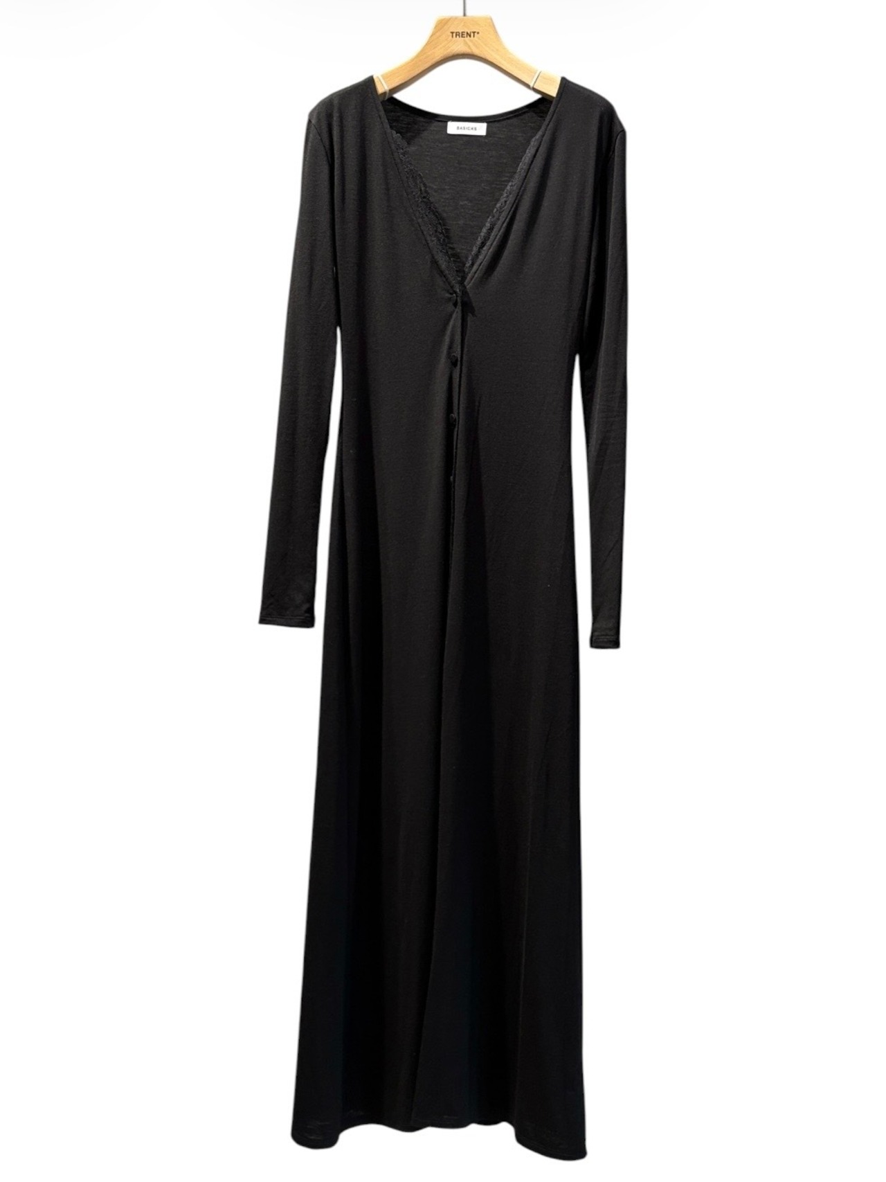 【26AW | WOMEN】BASICKS ベイシックス / ドレス / Deep V-neck Long-sleeve Dress. B-DR03 - 1