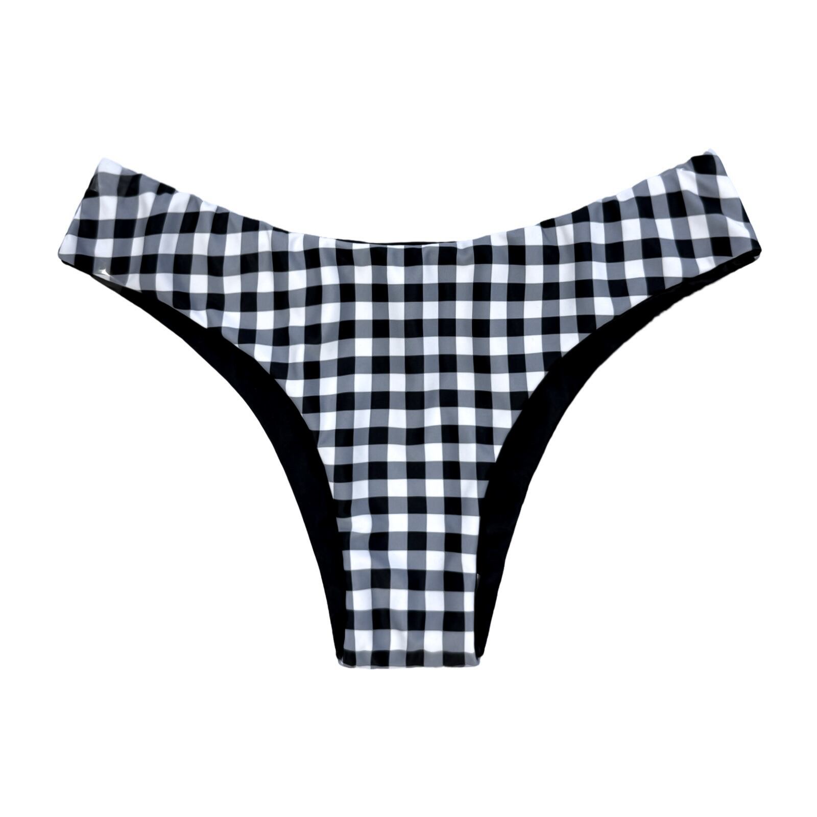 black gingham check slim pants