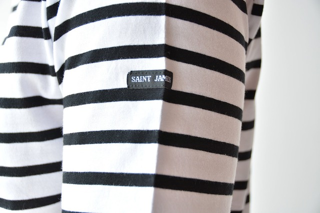 セントジェームス SAINT JAMES 薄手ボーダーシャツ半袖(PIRIAC)NEIGE/NOIR