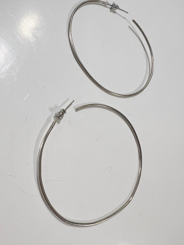 Vintage silver big hoop pierced earrings ( ヴィンテージ シルバー フープ ピアス )