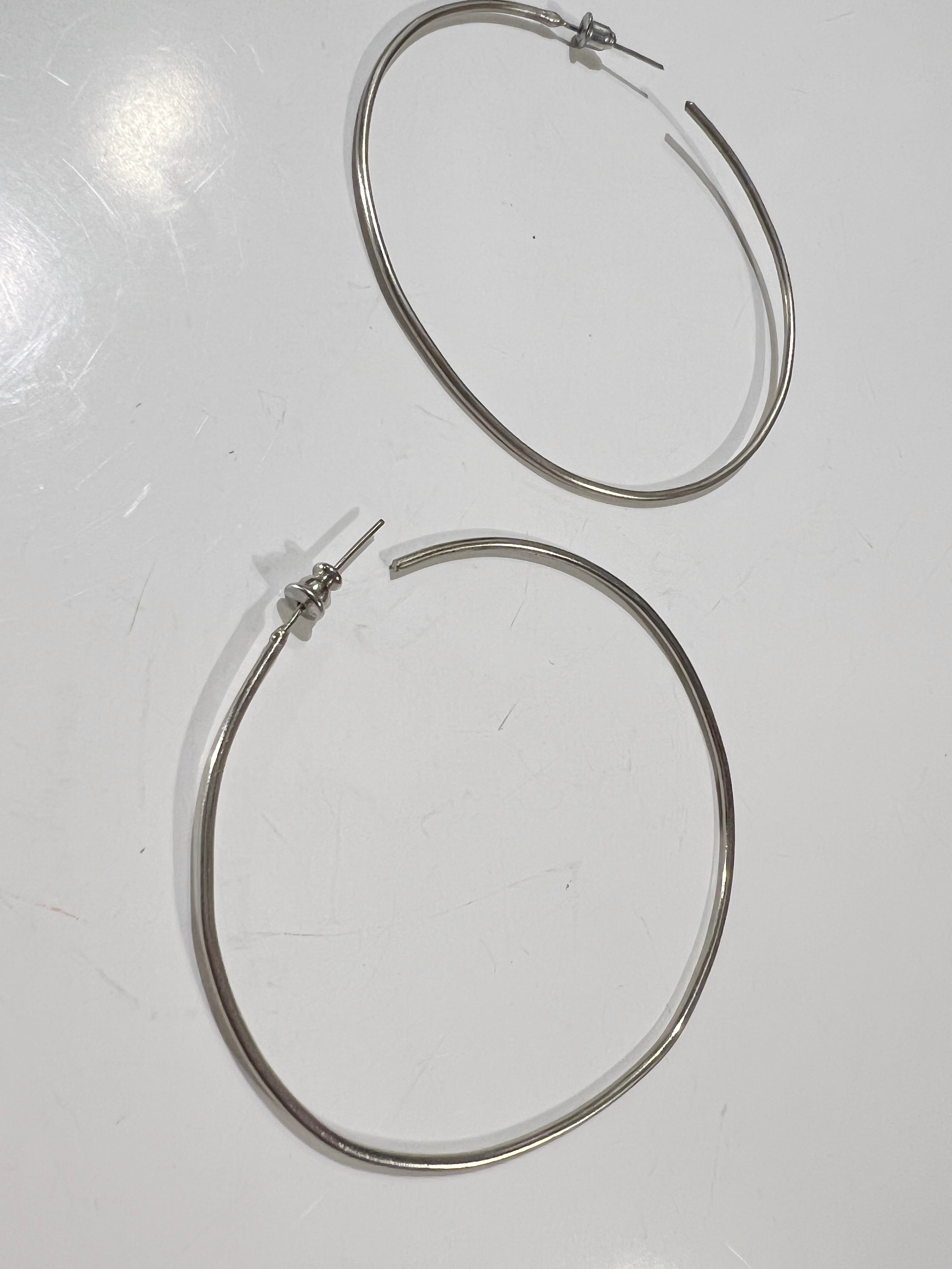 Vintage silver big hoop pierced earrings ( ヴィンテージ シルバー フープ ピアス )