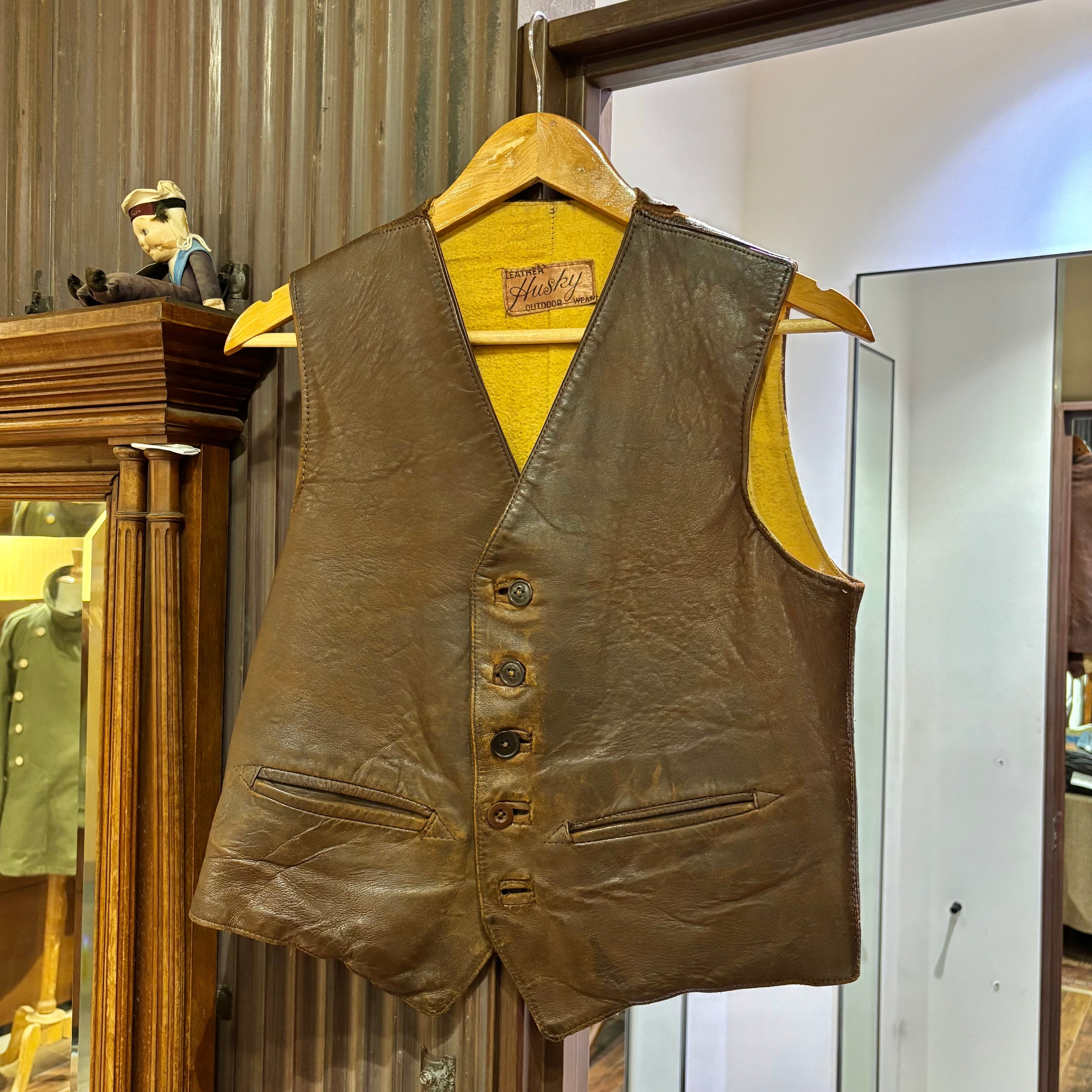 60's Husky LEATHER VEST | STRAYSHEEP ONLINE