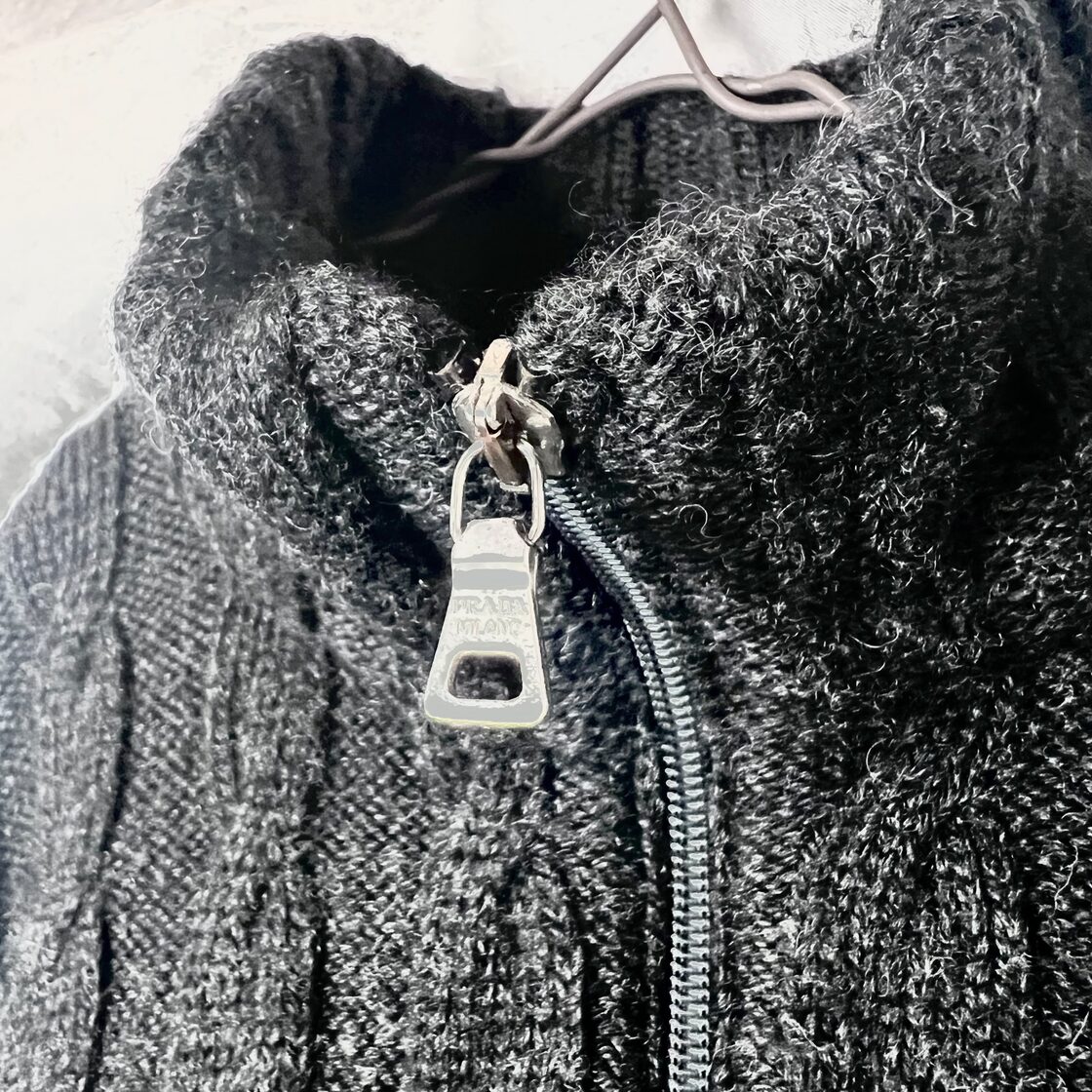 1999AW PRADA Uomo Padded Wool Drivers Knit Jacket プラダ パデッド 
