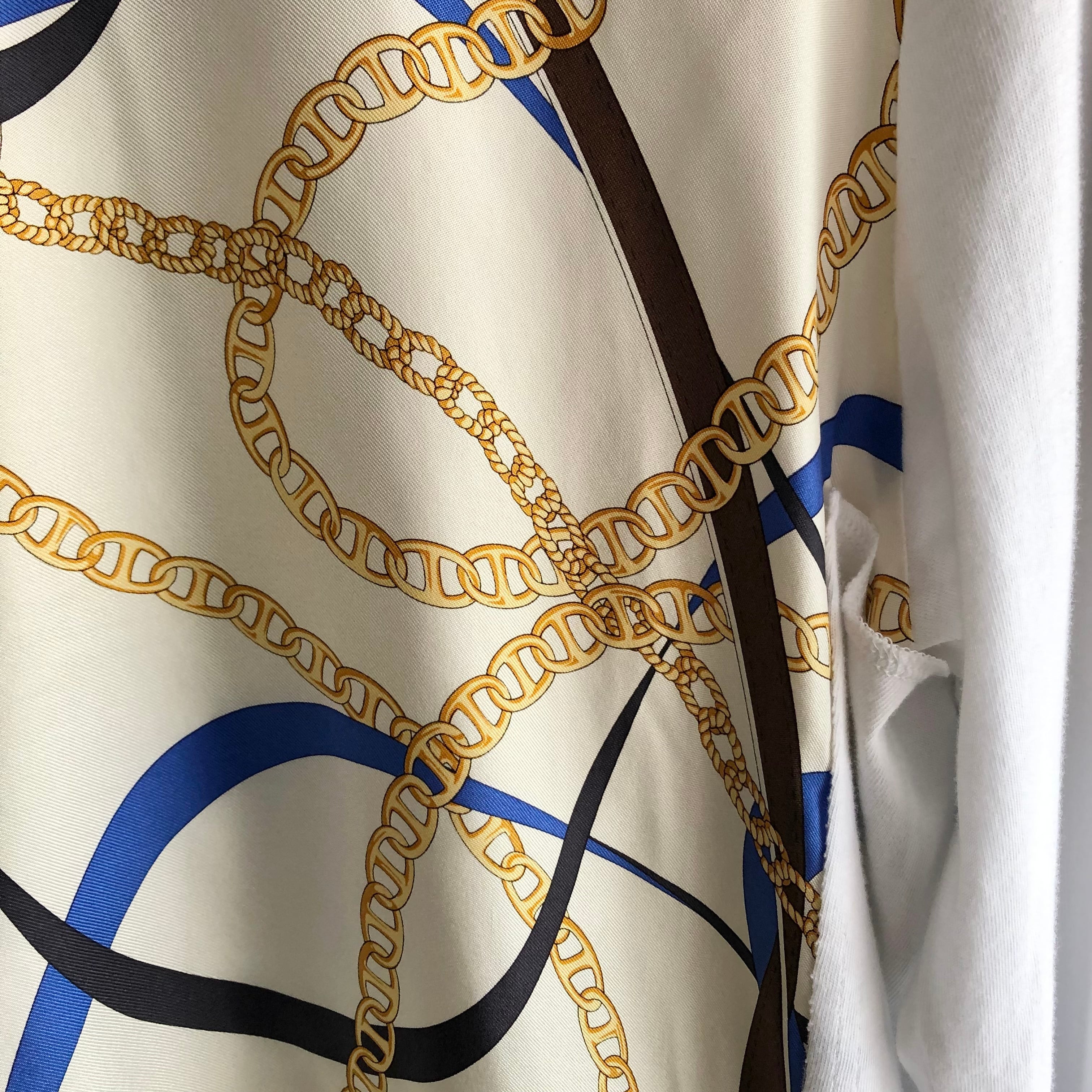 【新品未使用】コムデギャルソン　シルク　スカーフ柄　コートドレス　サイズSジュンヤワタナベ