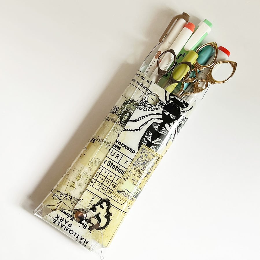 ビンテージ】コラージュクリアマルチケース | 手帳コラージュ専門店