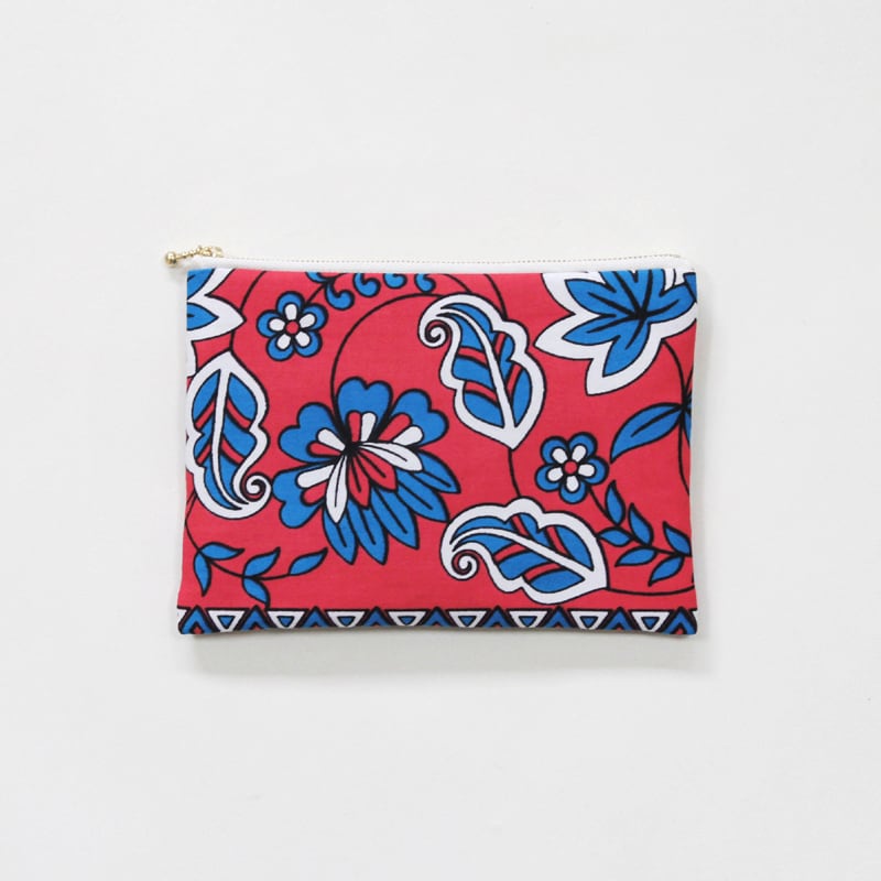 アフリカ布のフラットポーチ｜アフリカンプリント | カンガ屋 katikati