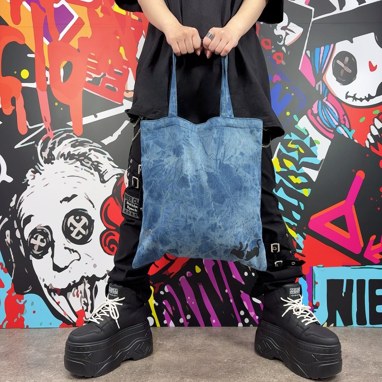 先着66点限定60%OFF》WASHED BLUE DENIM STYLE TOTE BAG | NIER CLOTHING